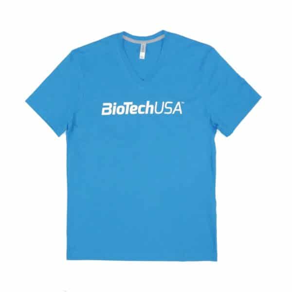 BiotechUSA T-Shirt V-Neck-türkisblau