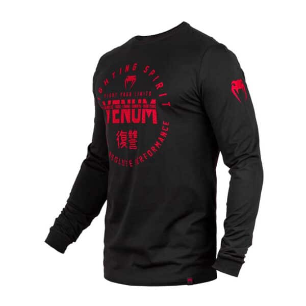 Venum Signature T-Shirt-Long Sleeves-schwarz/rot – Bild 3