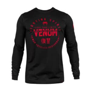 Venum Signature T-Shirt-Long Sleeves-schwarz/rot